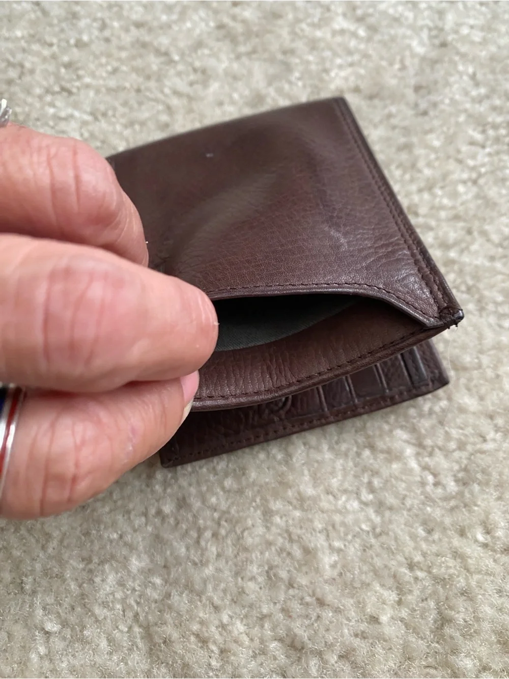 Fossil Men's Dark Brown Leather Bifold Wallet